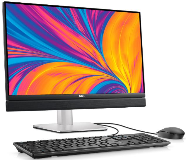 Side view of Dell OptiPlex All-in-One with ports