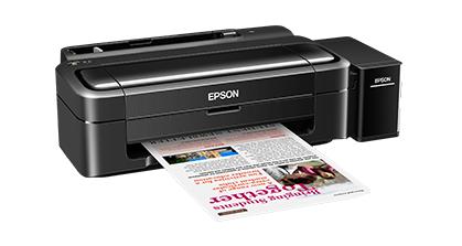 Right side view of the Epson EcoTank L130 showing the compact design and connectivity ports.