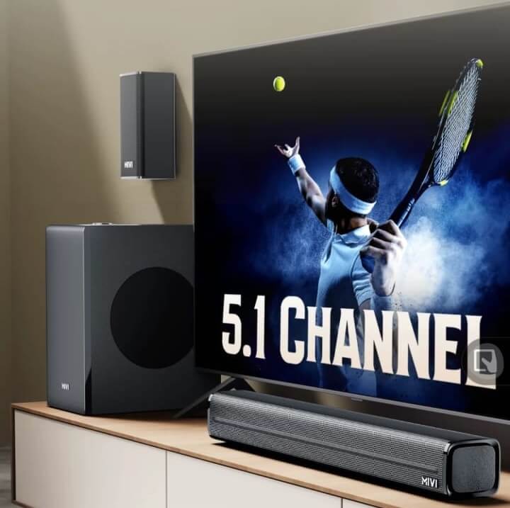 Mivi 5.1 Channel Soundbar in Home Theater Setup